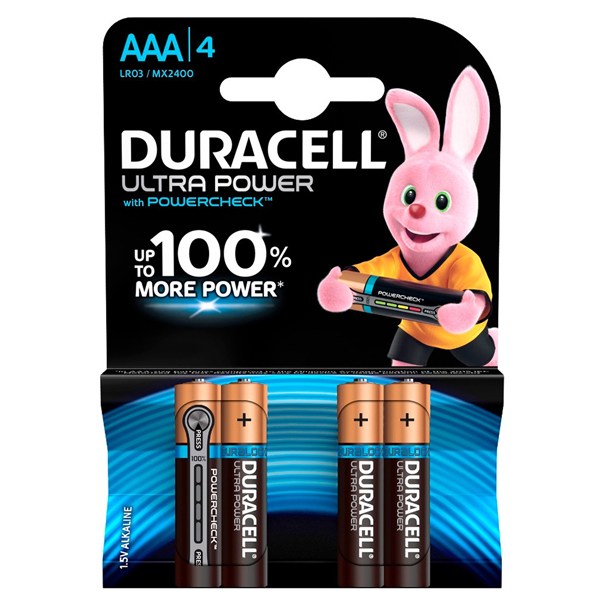 Батарейка AAA (LR03) "Duracell" Ultra Power, 4шт/уп