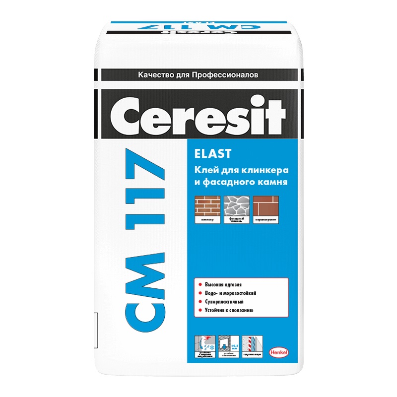 Клей для плитки эластичный Ceresit СМ 117, 25кг