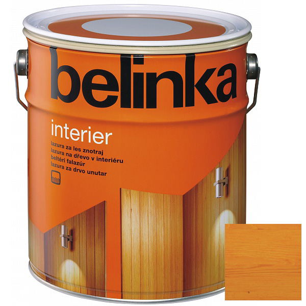 Лазурное покрытие для защиты древесины внутри помещений "BELINKA INTERIER", золотой (№77), 0,75л