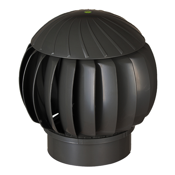 Турбодефлектор, турбина ротационная вентиляционная, D160, черный, пластик