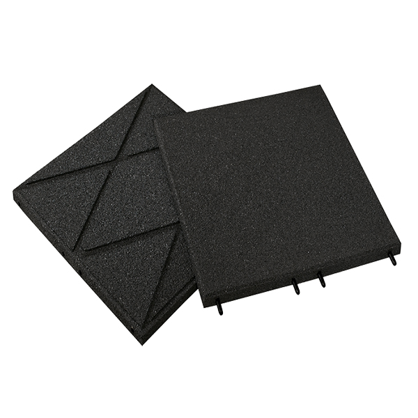 Плитка резиновая "Kraitec Step" 500x500 мм, цвет черный