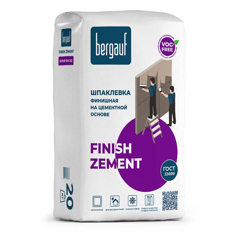 Шпаклевка финишная цементная Bergauf "Finish Zement", 20 кг