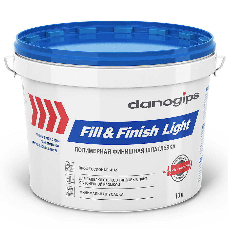 Шпатлевка финишная готовая DANOGIPS "Fill&FinishLight", 12.3кг /10л