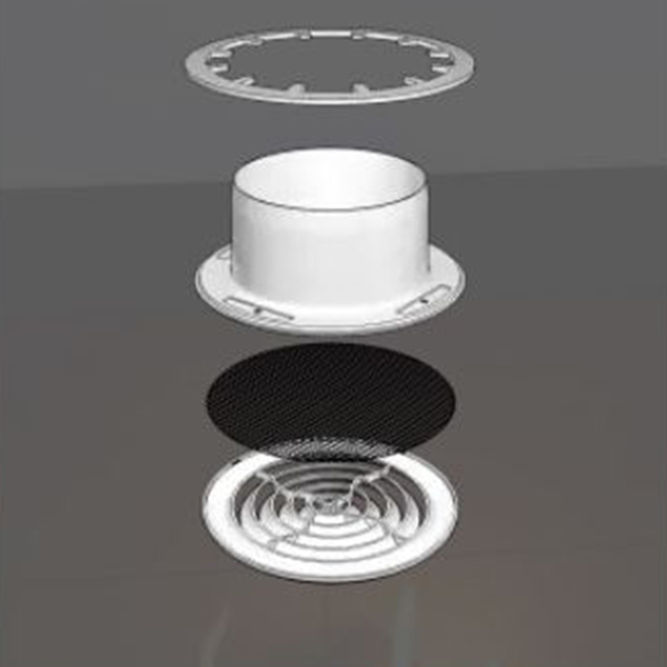 Диффузор (анемостат) приточно-вытяжной со стопорным кольцом и фланцем D100.10DK