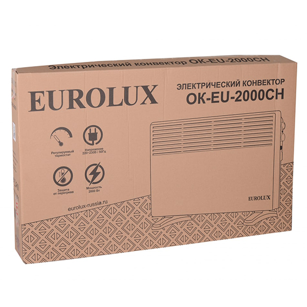 Конвектор, 750/1250/2000Вт, ОК-EU-2000CH, "Eurolux"