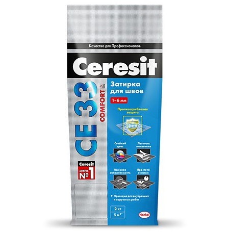 Затирка Ceresit СЕ 33 для узких швов, антрацит (2кг)