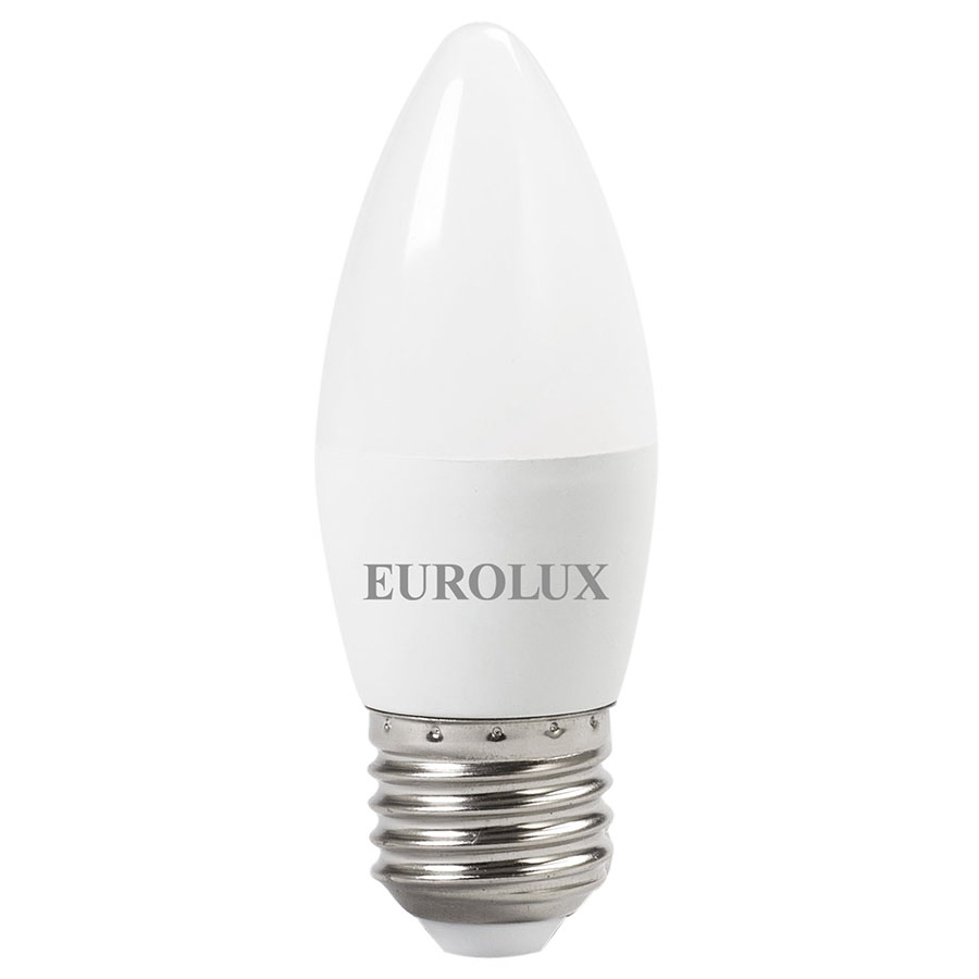 Лампа светодиодная Eurolux C37, 6Вт, нейтральный белый свет, E27