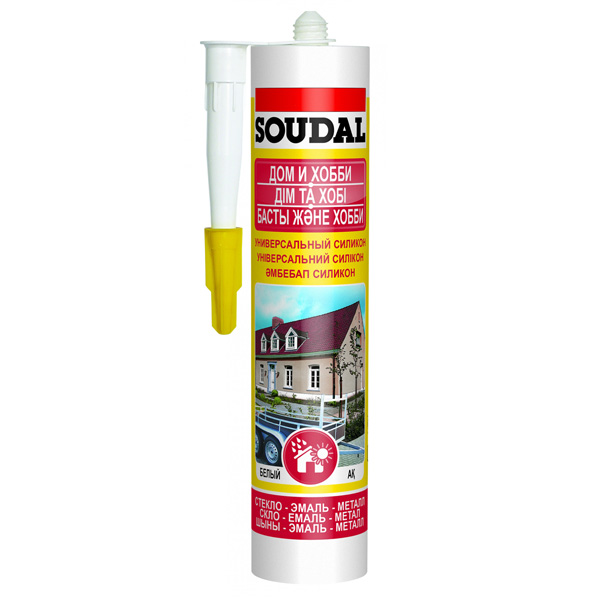 Герметик силиконовый коричневый, универсальный, 280 мл, "SOUDAL"