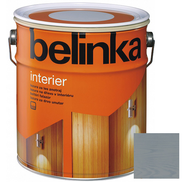 Лазурное покрытие для защиты древесины внутри помещений "BELINKA INTERIER", серебристый (№76), 0,75л