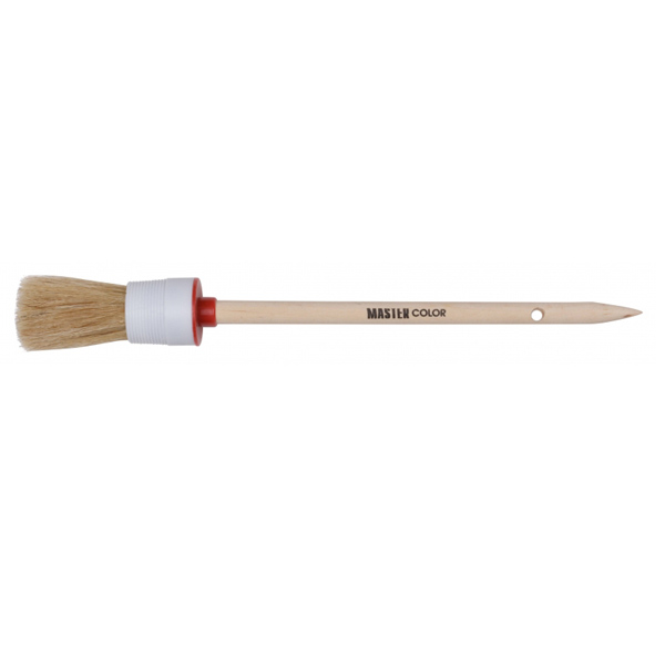 Кисть круглая, натуральная щетина, деревянная ручка, d25 мм