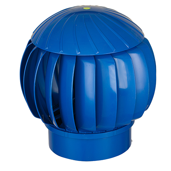 Турбодефлектор, турбина ротационная вентиляционная, D160, синий, пластик