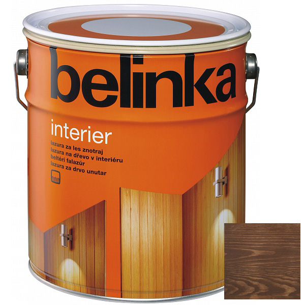 Лазурное покрытие для защиты древесины внутри помещений "BELINKA INTERIER", земельно-коричневый (№68), 0,75л