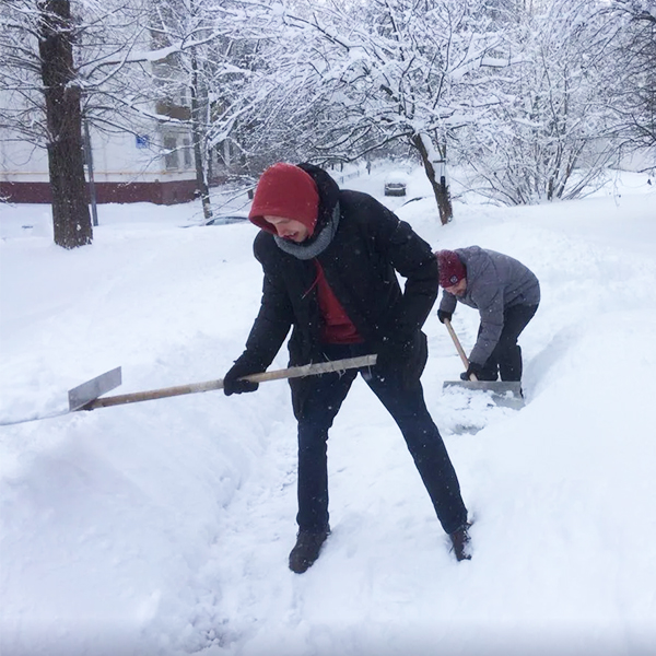 Лопата снеговая, 500х600мм, 3-х бортная, без черенка, с планкой