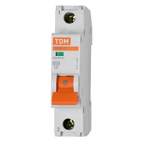 Автоматический выключатель ВА47-29 1Р 1,6А 4,5кА / С TDM SQ0206-0082