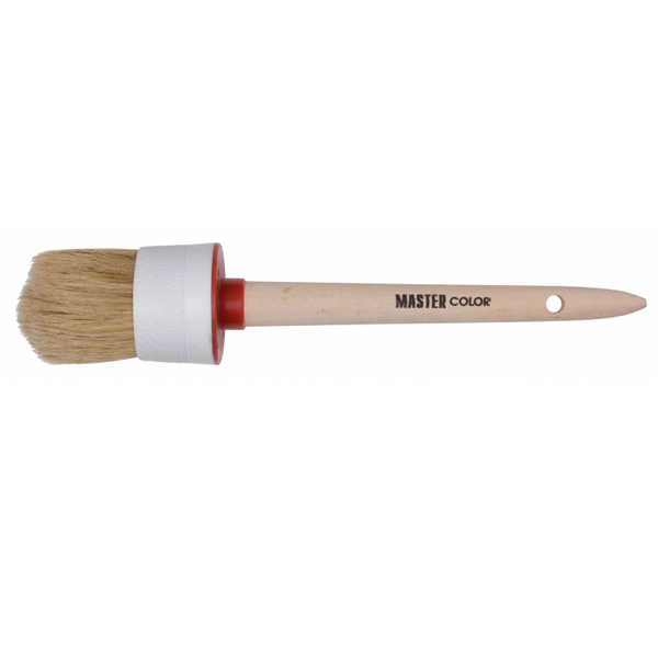 Кисть круглая, натуральная щетина, деревянная ручка, d55 мм
