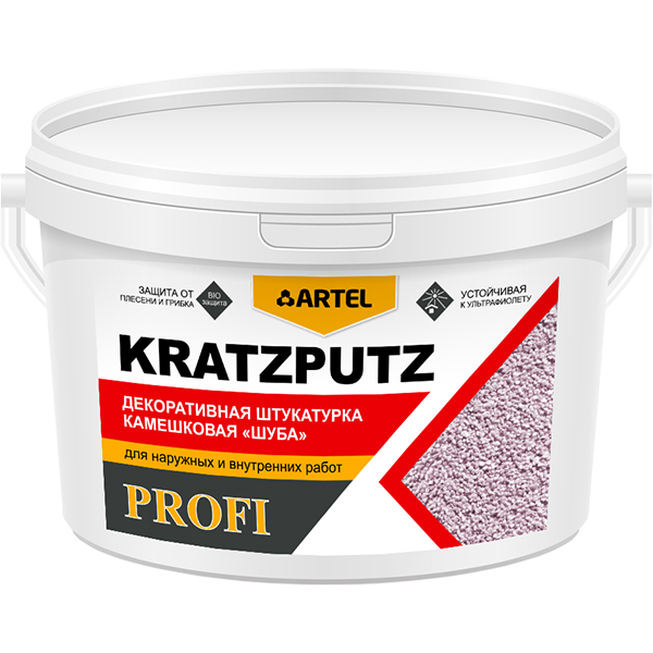Штукатурка "Шуба" фасадная ARTEL Profi Kratzputz, зерно 3мм, 15кг (пакет)
