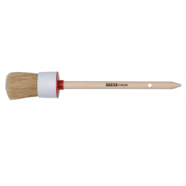 Кисть круглая, натуральная щетина, деревянная ручка, d35 мм